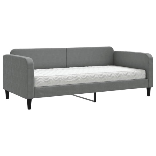 Daybed with Mattress Dark Grey 90x190 cm Fabric Daybed with Mattress Dark Grey 90x190 cm Fabric