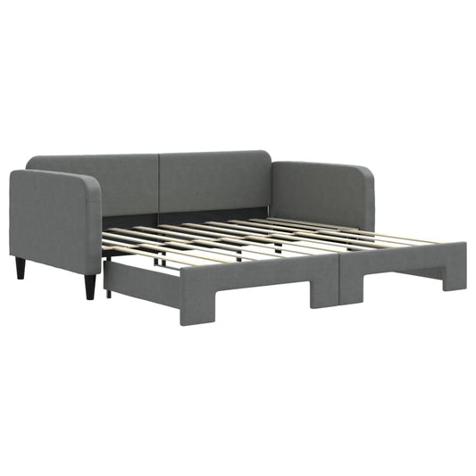 Daybed with Trundle without Mattress Dark Grey 90x190 cm Daybed with Trundle without Mattress Dark Grey 90x190 cm