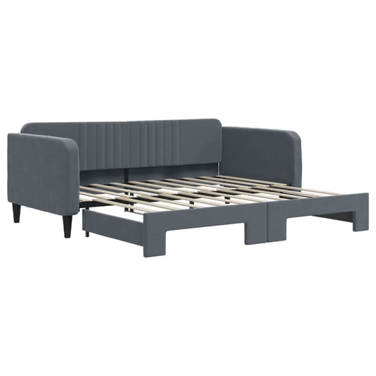 Daybed with Trundle without Mattress Dark Grey 90x190 cm Daybed with Trundle without Mattress Dark Grey 90x190 cm