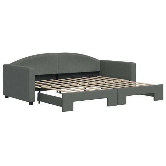 Daybed with Trundle without Mattress Dark Grey 90x190 cm Daybed with Trundle without Mattress Dark Grey 90x190 cm