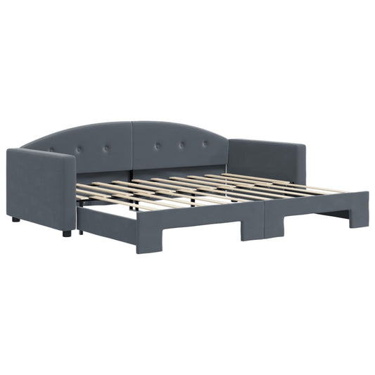 Daybed with Trundle without Mattress Dark Grey 90x190 cm Daybed with Trundle without Mattress Dark Grey 90x190 cm