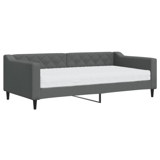 Daybed with Mattress Dark Grey 90x190 cm Fabric Daybed with Mattress Dark Grey 90x190 cm Fabric