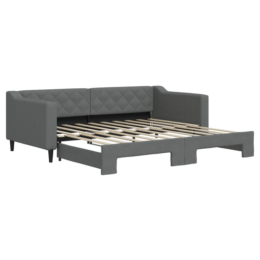 Daybed with Trundle without Mattress Dark Grey 90x190 cm Daybed with Trundle without Mattress Dark Grey 90x190 cm