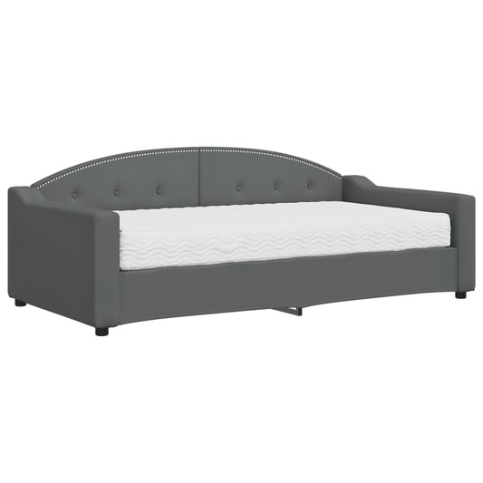 Daybed with Mattress Dark Grey 90x190 cm Fabric Daybed with Mattress Dark Grey 90x190 cm Fabric