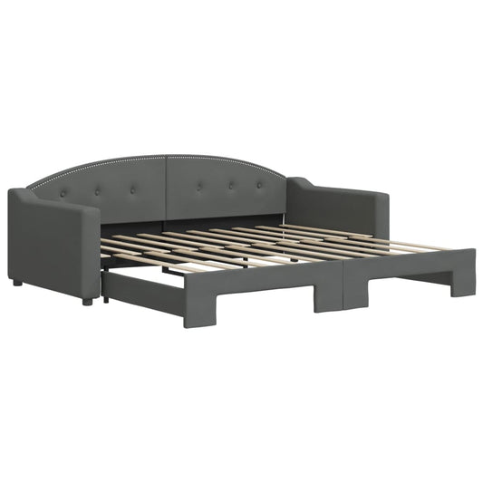 Daybed with Trundle without Mattress Dark Grey 90x190 cm Daybed with Trundle without Mattress Dark Grey 90x190 cm