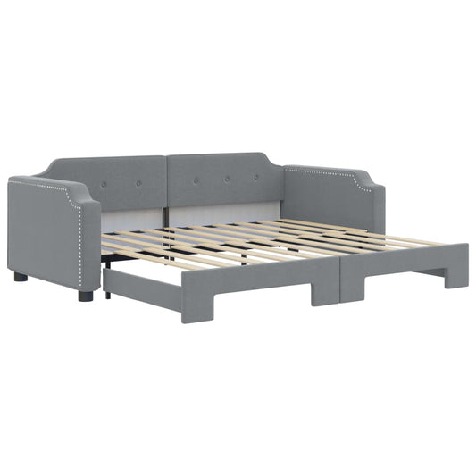 Daybed with Trundle without Mattress Light Grey 90x190 cm Daybed with Trundle without Mattress Light Grey 90x190 cm