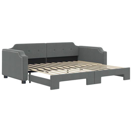 Daybed with Trundle without Mattress Dark Grey 90x190 cm Daybed with Trundle without Mattress Dark Grey 90x190 cm