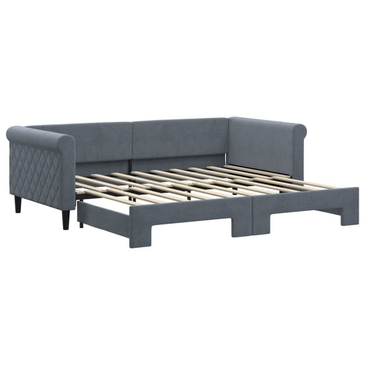 Daybed with Trundle without Mattress Dark Grey 90x190 cm Daybed with Trundle without Mattress Dark Grey 90x190 cm