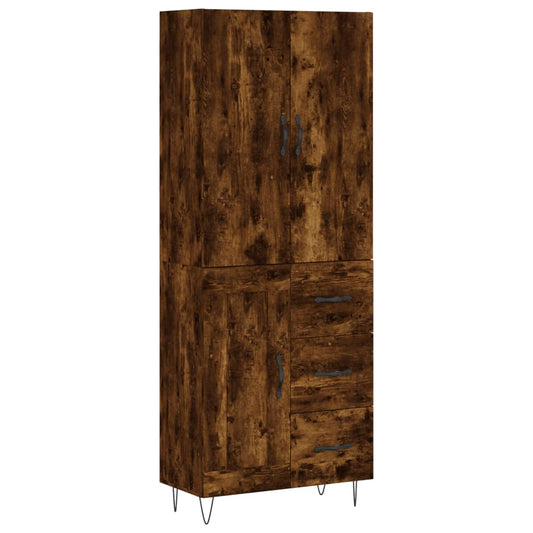 Highboard Smoked Oak 69,5x34x180 cm Engineered Wood Highboard Smoked Oak 69,5x34x180 cm Engineered Wood