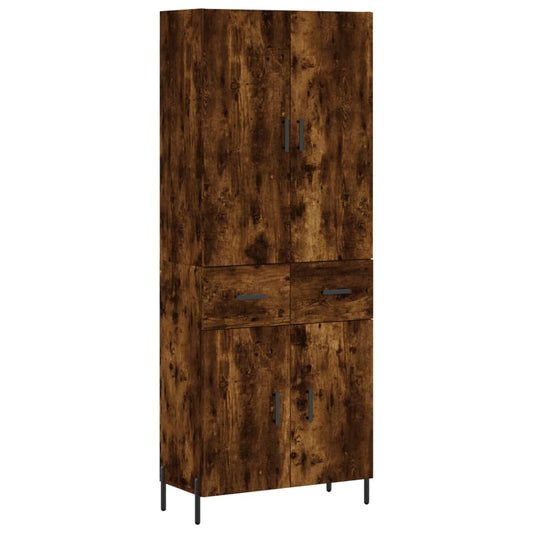 Highboard Smoked Oak 69.5x34x180 cm Engineered Wood Highboard Smoked Oak 69.5x34x180 cm Engineered Wood