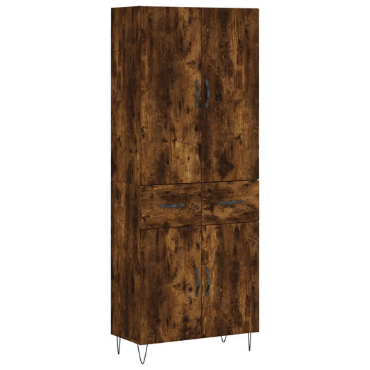 Highboard Smoked Oak 69,5x34x180 cm Engineered Wood Highboard Smoked Oak 69,5x34x180 cm Engineered Wood