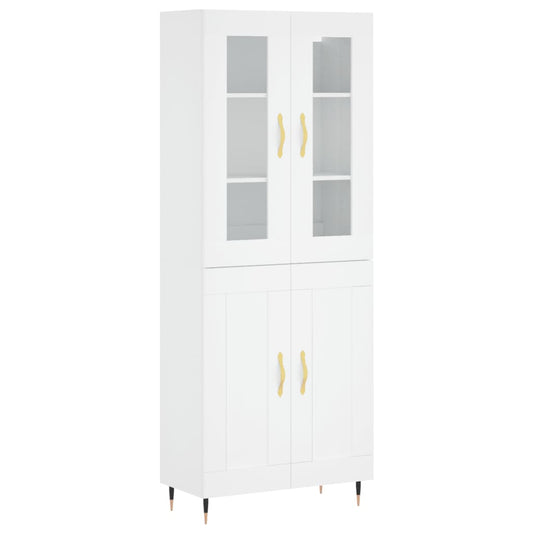 Highboard White 69,5x34x180 cm Engineered Wood Highboard White 69,5x34x180 cm Engineered Wood
