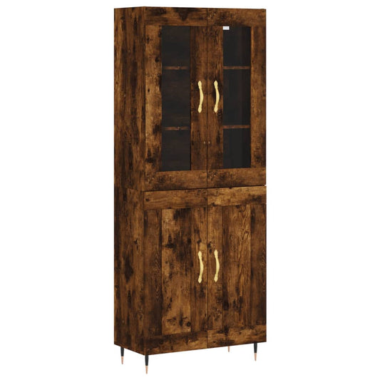 Highboard Smoked Oak 69,5x34x180 cm Engineered Wood Highboard Smoked Oak 69,5x34x180 cm Engineered Wood