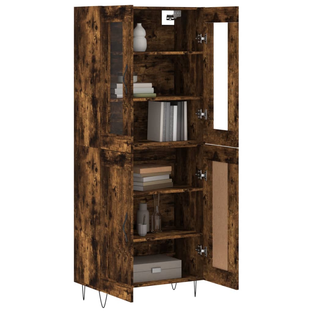 Highboard Smoked Oak 69,5x34x180 cm Engineered Wood