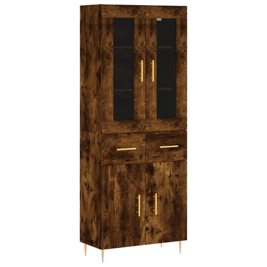 Highboard Smoked Oak 69,5x34x180 cm Engineered Wood Highboard Smoked Oak 69,5x34x180 cm Engineered Wood