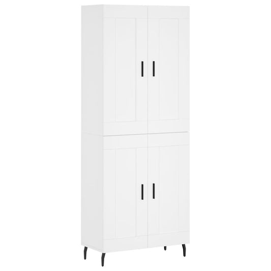 Highboard White 69.5x34x180 cm Engineered Wood Highboard White 69.5x34x180 cm Engineered Wood