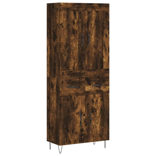 Highboard Smoked Oak 69,5x34x180 cm Engineered Wood Highboard Smoked Oak 69,5x34x180 cm Engineered Wood