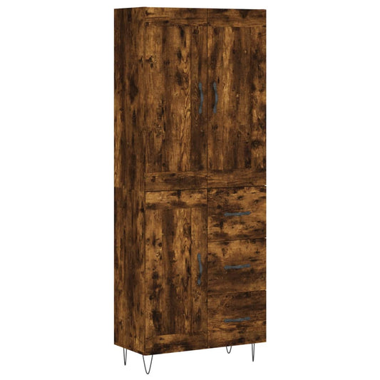 Highboard Smoked Oak 69,5x34x180 cm Engineered Wood Highboard Smoked Oak 69,5x34x180 cm Engineered Wood