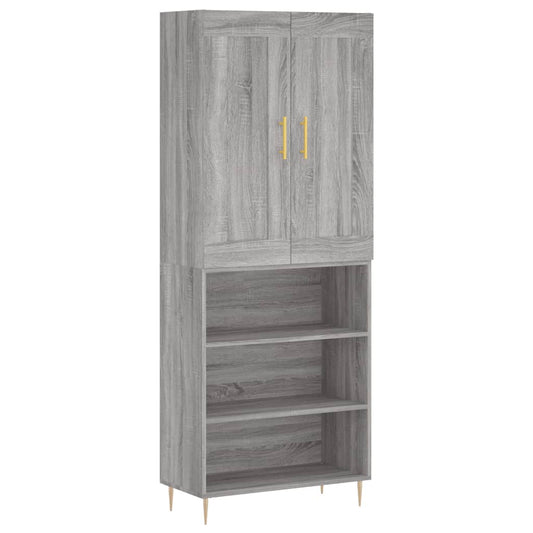 Highboard Grey Sonoma 69.5x34x180 cm Engineered Wood Highboard Grey Sonoma 69.5x34x180 cm Engineered Wood