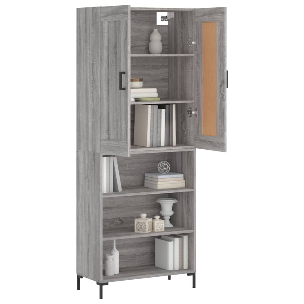 Highboard Grey Sonoma 69,5x34x180 cm Engineered Wood