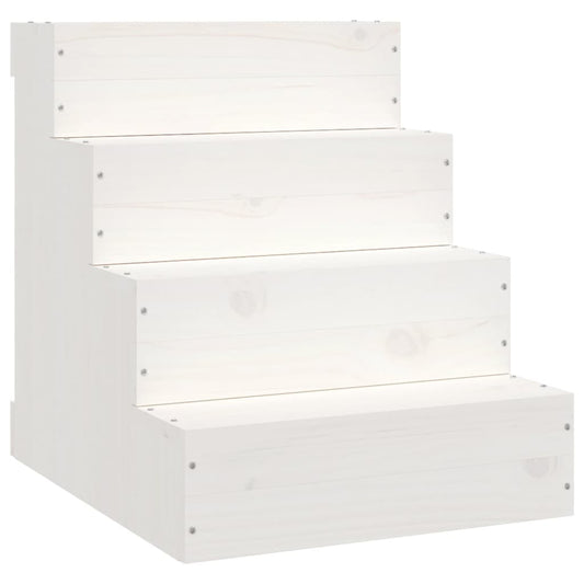Pet Stair White 40x49x47 cm Solid Wood Pine Pet Stair White 40x49x47 cm Solid Wood Pine