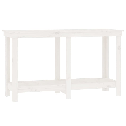 Work Bench White 140x50x80 cm Solid Wood Pine Work Bench White 140x50x80 cm Solid Wood Pine