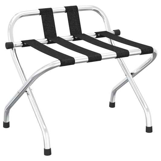 Luggage Rack with Backrest Silver 56x39x52cm Luggage Rack with Backrest Silver 56x39x52cm