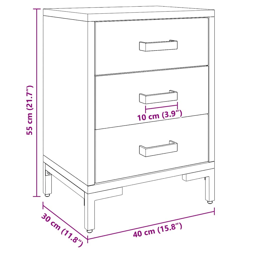 3120340 vidaXL Bedside Cabinets 2 pcs 40x30x55 cm Solid Wood Pine