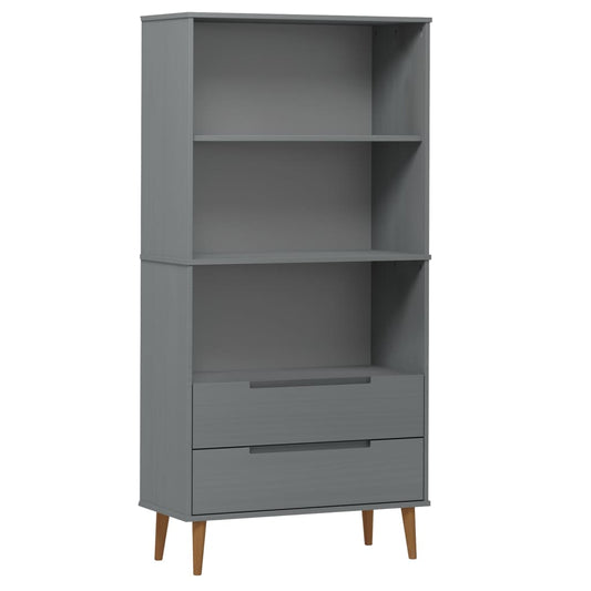 Bookcase MOLDE Grey 85x35x170,5 cm Solid Wood Pine Bookcase MOLDE Grey 85x35x170,5 cm Solid Wood Pine