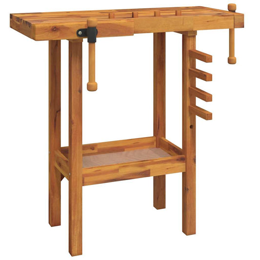 Workbench with Vices 92x48x83 cm Solid Wood Acacia Workbench with Vices 92x48x83 cm Solid Wood Acacia