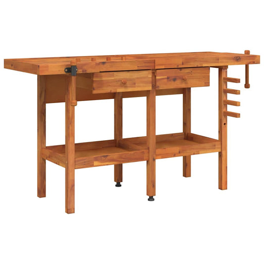 Workbench with Drawers and Vices 162x62x83 cm Solid Wood Acacia Workbench with Drawers and Vices 162x62x83 cm Solid Wood Acacia