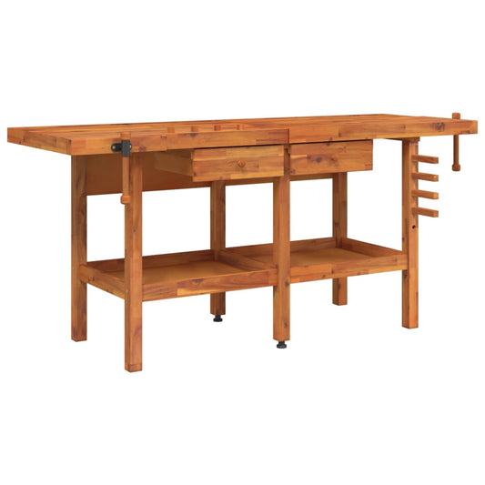 Workbench with Drawers and Vices 192x62x83 cm Solid Wood Acacia Workbench with Drawers and Vices 192x62x83 cm Solid Wood Acacia