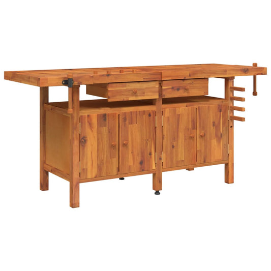 Workbench with Drawers and Vices 192x62x83 cm Solid Wood Acacia Workbench with Drawers and Vices 192x62x83 cm Solid Wood Acacia