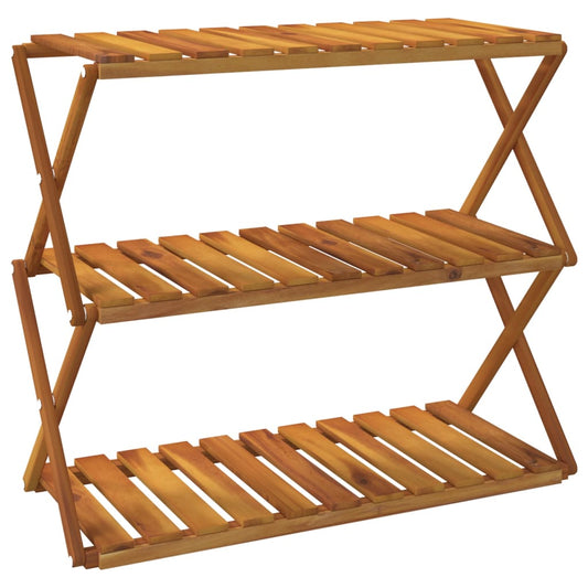 3-Tier Folding Shelf Brown 70x31x63 cm Solid Wood Acacia 3-Tier Folding Shelf Brown 70x31x63 cm Solid Wood Acacia