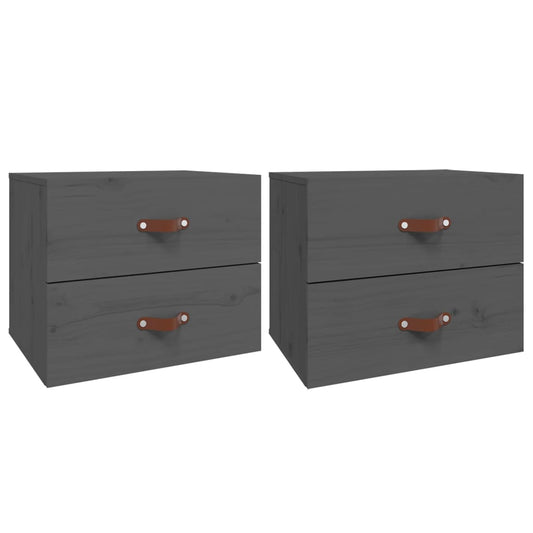 Wall-mounted Bedside Cabinets 2 pcs Grey 50x36x40 cm Wall-mounted Bedside Cabinets 2 pcs Grey 50x36x40 cm