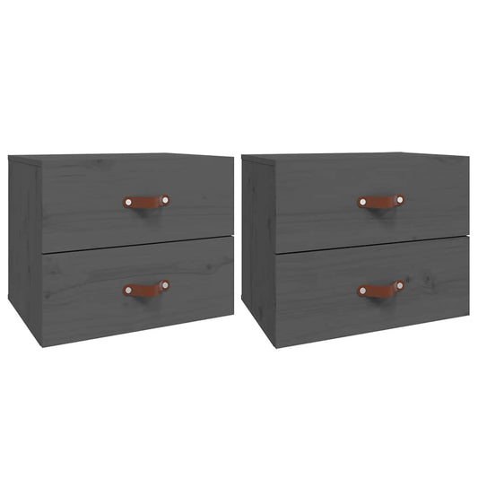 Wall-mounted Bedside Cabinets 2 pcs Grey 50x36x40 cm Wall-mounted Bedside Cabinets 2 pcs Grey 50x36x40 cm