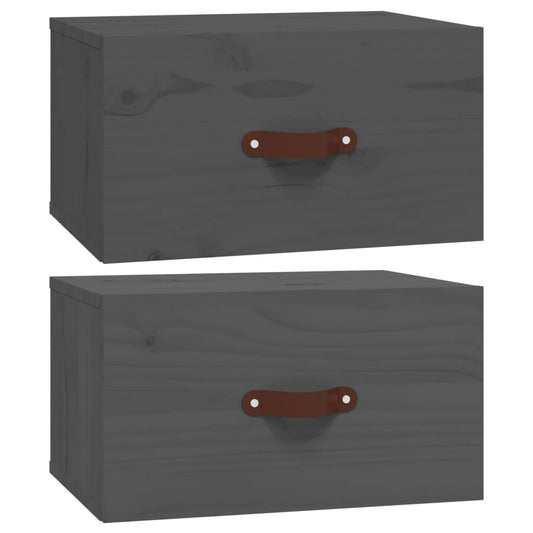 Wall-mounted Bedside Cabinets 2 pcs Grey 40x29.5x22 cm Wall-mounted Bedside Cabinets 2 pcs Grey 40x29.5x22 cm