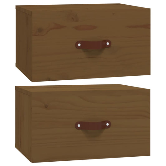 Wall-mounted Bedside Cabinets 2 pcs Honey Brown 40x29.5x22 cm Wall-mounted Bedside Cabinets 2 pcs Honey Brown 40x29.5x22 cm