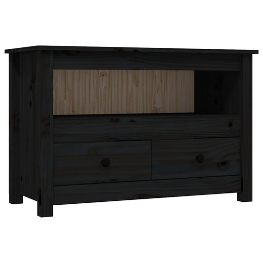 TV Cabinet Black 79x35x52 cm Solid Wood Pine TV Cabinet Black 79x35x52 cm Solid Wood Pine
