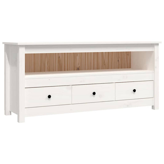 TV Cabinet White 114x35x52 cm Solid Wood Pine TV Cabinet White 114x35x52 cm Solid Wood Pine
