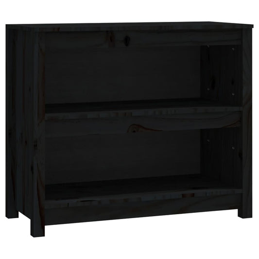 Book Cabinet Black 80x35x68 cm Solid Wood Pine Book Cabinet Black 80x35x68 cm Solid Wood Pine