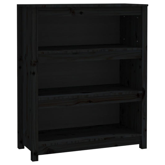Book Cabinet Black 80x35x97 cm Solid Wood Pine Book Cabinet Black 80x35x97 cm Solid Wood Pine