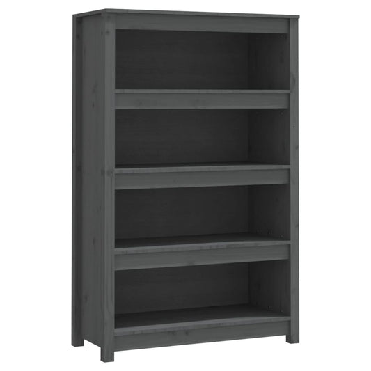 Book Cabinet Grey 80x35x126 cm Solid Wood Pine Book Cabinet Grey 80x35x126 cm Solid Wood Pine