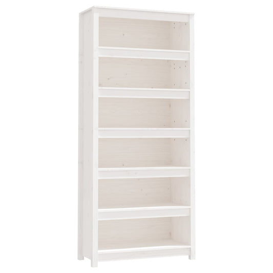 Book Cabinet White 80x35x183 cm Solid Wood Pine Book Cabinet White 80x35x183 cm Solid Wood Pine