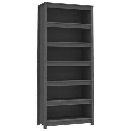 Book Cabinet Grey 80x35x183 cm Solid Wood Pine Book Cabinet Grey 80x35x183 cm Solid Wood Pine