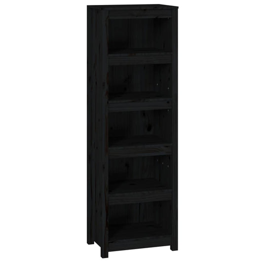 Book Cabinet Black 50x35x154 cm Solid Wood Pine Book Cabinet Black 50x35x154 cm Solid Wood Pine