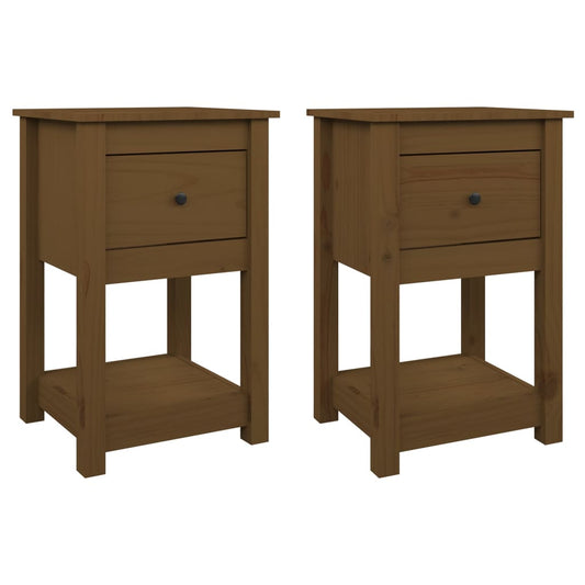 Bedside Cabinets 2 pcs Honey Brown 40x35x61.5cm Solid Wood Pine Bedside Cabinets 2 pcs Honey Brown 40x35x61.5cm Solid Wood Pine