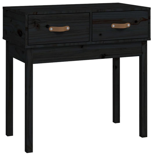 Console Table Black 76.5x40x75 cm Solid Wood Pine Console Table Black 76.5x40x75 cm Solid Wood Pine