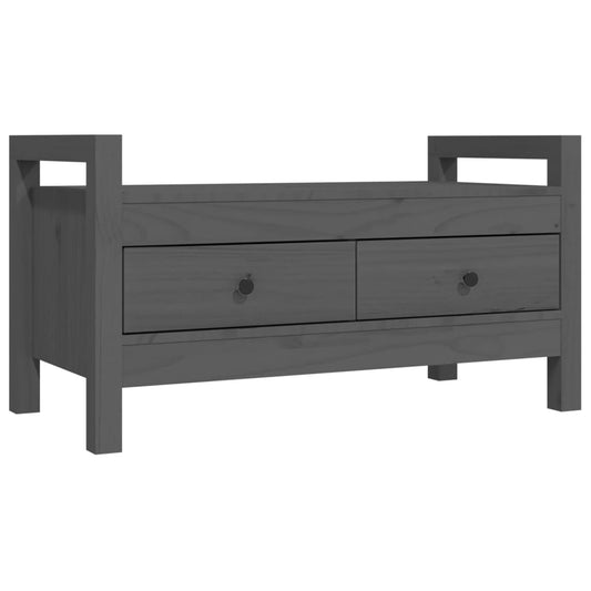 Hall Bench Grey 80x40x43 cm Solid Wood Pine Hall Bench Grey 80x40x43 cm Solid Wood Pine