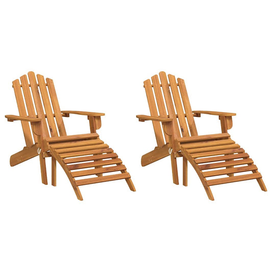 Garden Adirondack Chairs with Footrests 2 pcs Solid Wood Acacia Garden Adirondack Chairs with Footrests 2 pcs Solid Wood Acacia